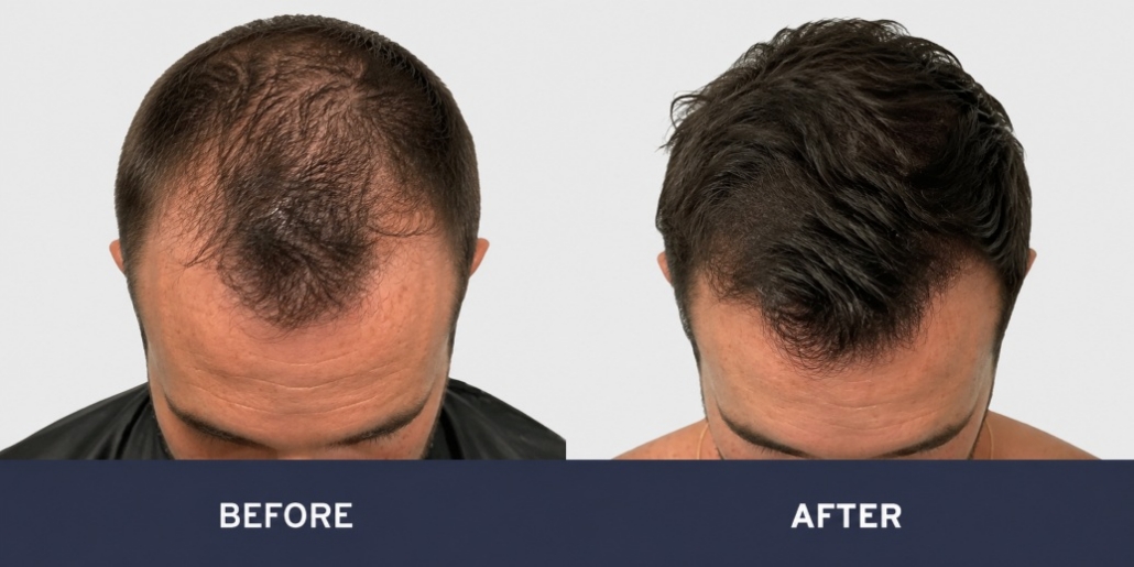 before and after photos FUE transplant 11